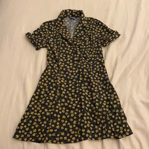 Floral mini button down dress